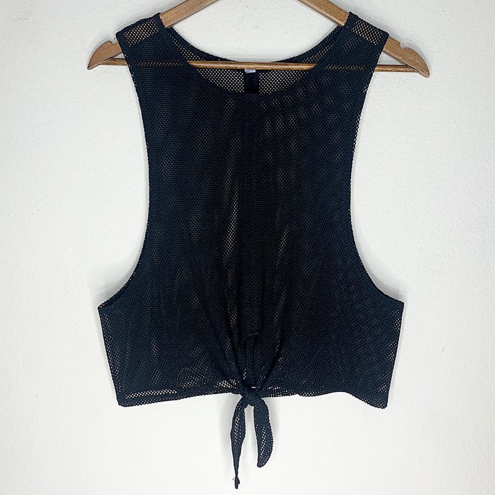 Free People Movement Mesh Dharma Tie Tank in Black - Picture 5 of 8
